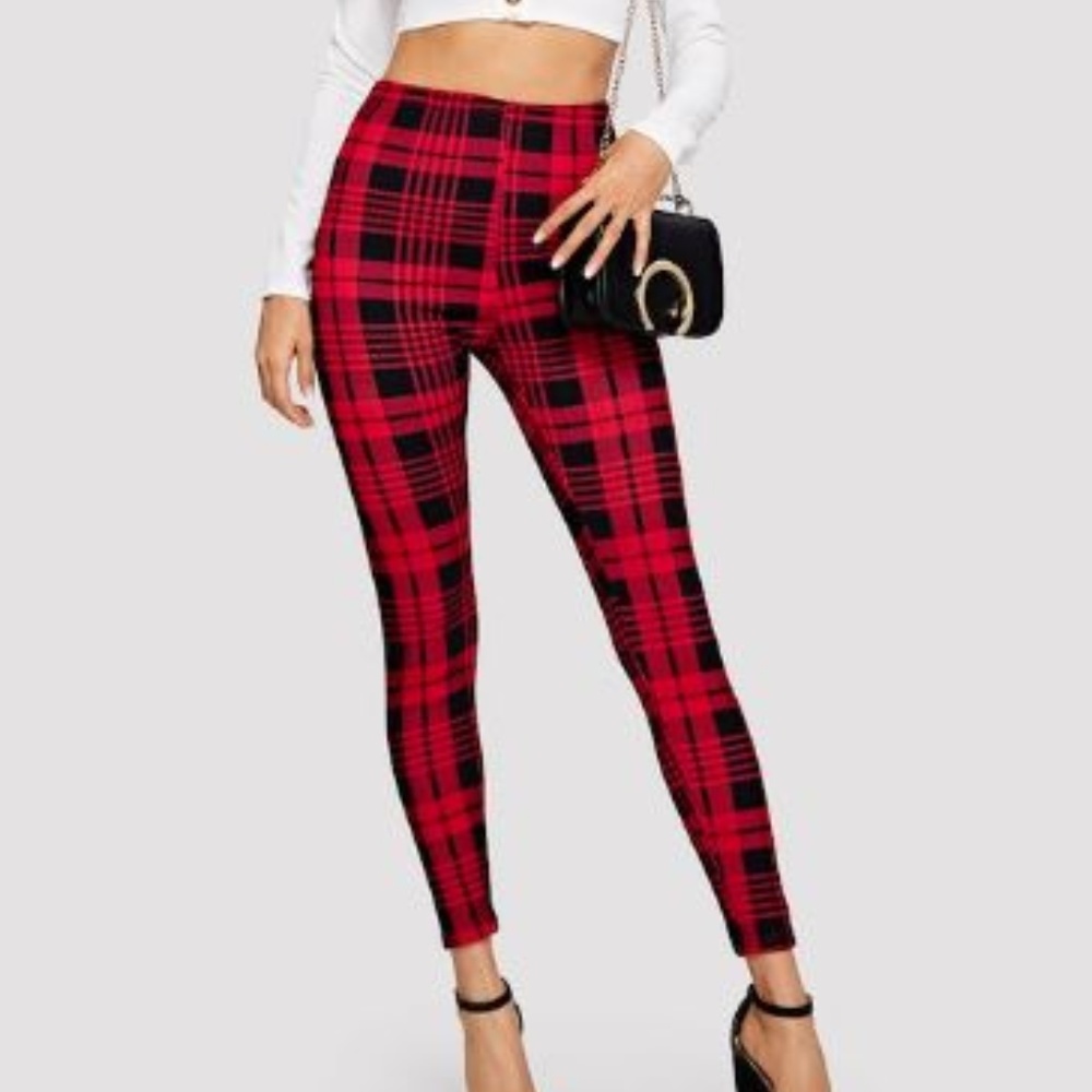 Buffalo Red Plaid Skinny Leggings